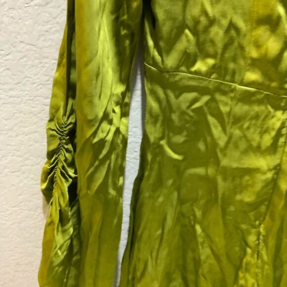 Rays For Days mini dress Green Satin 100% viscose Size S - Picture 6 of 10